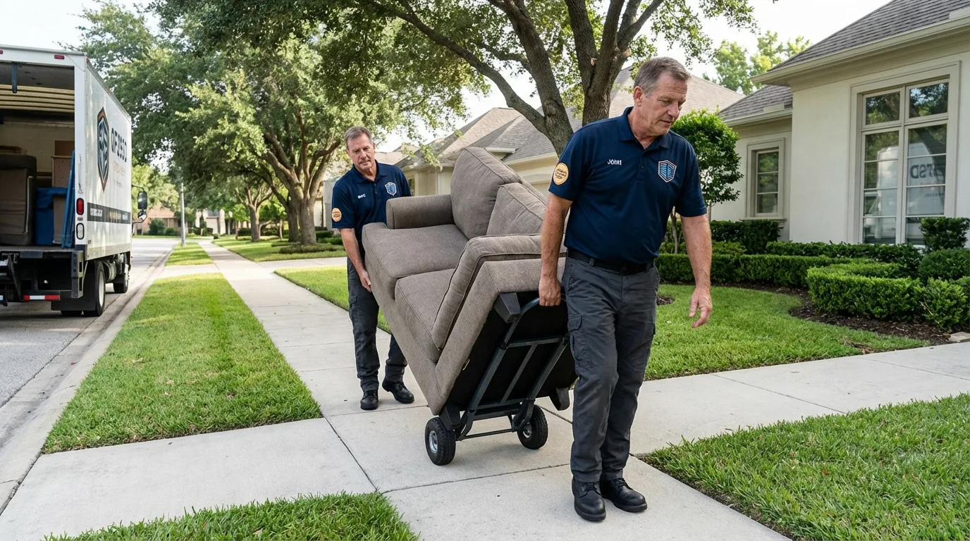 Local residential moving crew loading furniture in Charlotte Hall, MD