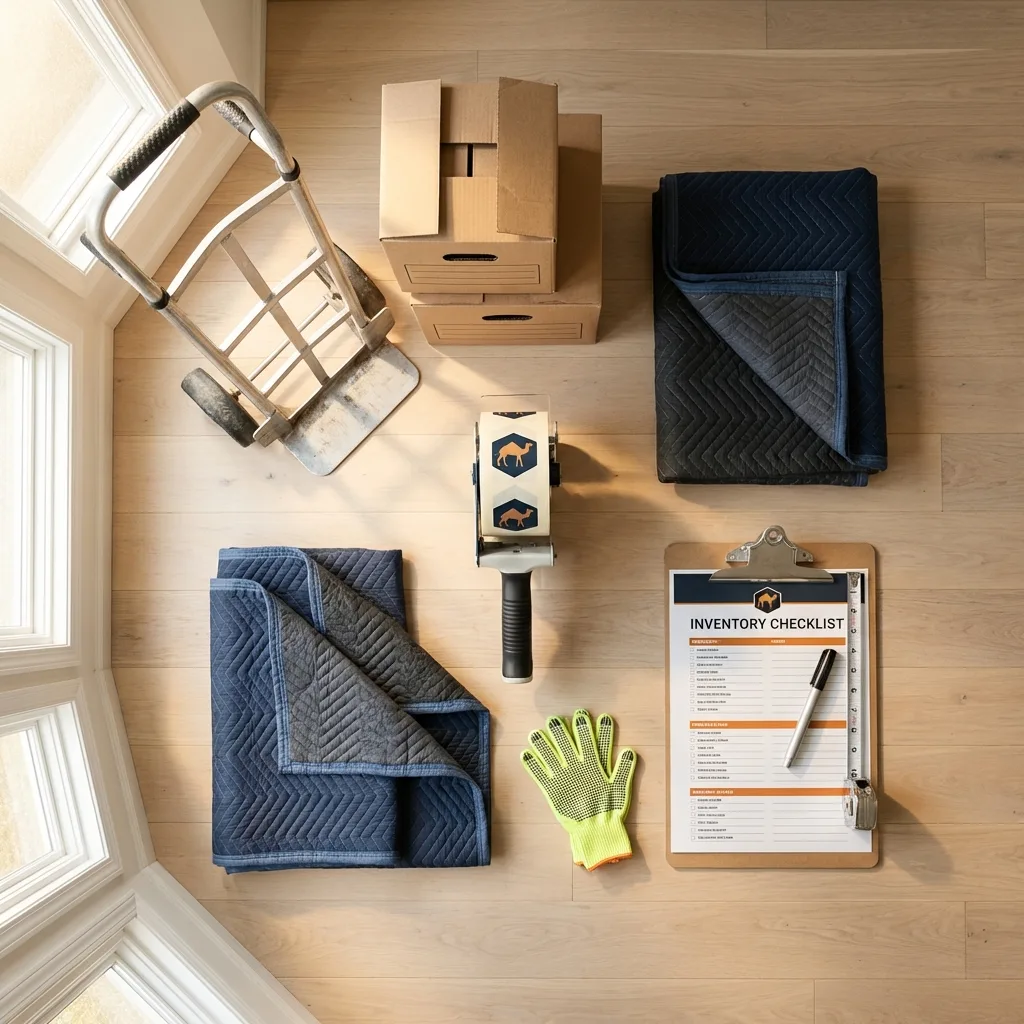 Professional moving supplies and packing materials layout for Charlotte Hall residential relocations